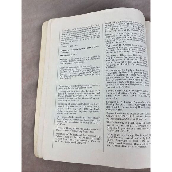 Psychology Applied to Teaching Houghton Mifflin; 3rd edition (January 1, 1978) - Picture 3 of 7